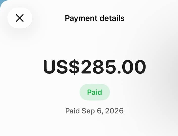A $285 bonus marked paid, from Spyglass.